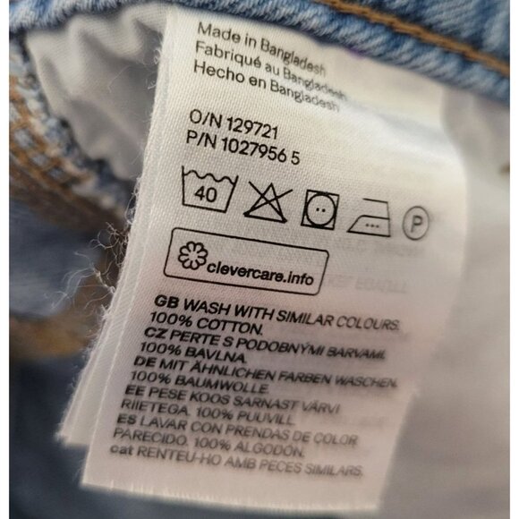 Divided H&M High Waist Carpenter Jeans Straight Leg Blue women's 8 - Picture 6 of 6